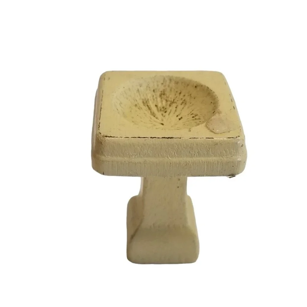 Dollhouse Furniture Accessory Vintage Miniature Bathroom Sink Pedestal Bird Bath